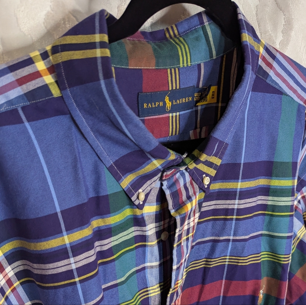 Polo Ralph Lauren Long Sleeve Blue plaid dress shirt 4xlt